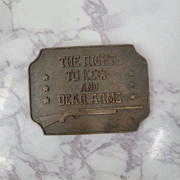 Vintage Belt Buckle 2nd Amendment The Right to Keep and Bear Arms American - Picture 5 of 5